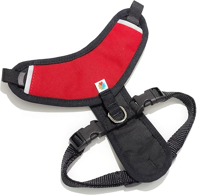 Dog Harness, Puppy Harness, Soft Harness for Dogs, Comfortable Dog Harness, Small Dog Harness, Dog Harness with Padding, Snug Fit Design, 4 Point Adjustable - Wildebeest (L - 26~32 inch Girth, Red)