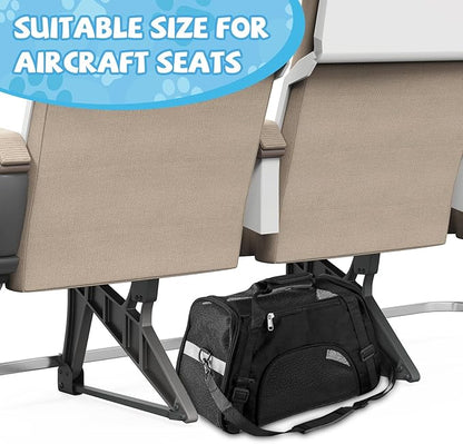 Sweetude 4 Pcs Cat Carrier Soft Pet Carrier for Cat Under 13lbs, 16.9X 11x 7.5 Inch, Soft Sided Foldable Comfortable Portable Carrying Bag for Cat Small Dog Pet Travel (Black, Gray, Pink, Blue)