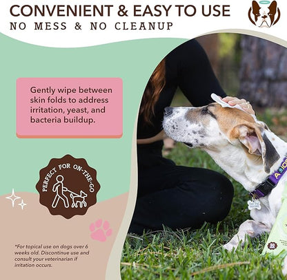 Natural Dog Company Grooming Wipes with Aloe Vera, Cleanses, Soothes, & Deodorizes, Fragrance Free, Hypoallergenic, Biodegradable Wipes - Dog Wipes for Ear, Paws, Face and Butt Wipes (200 Wipes)