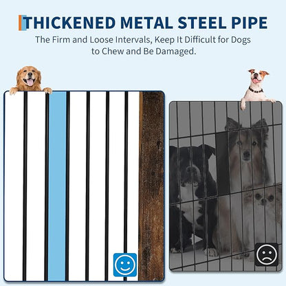 31.5" Dog Crate Furniture - Chew-Resistant Wooden Kennel with Locking Double Doors, Indoor Pet Cage End Table for Medium Breeds