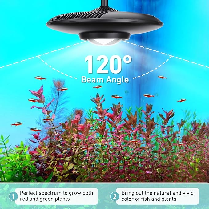 hygger 55W High PAR Aquarium LED Plant Light, 5 Adjustable Brightness Full Spectrum Fish Tank Light Aquarium Lamp & Stand Kit Ideal for Aquascaping Planted Tank Fish Display Shrimp Tank Paludarium