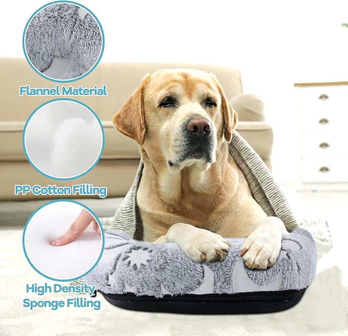 MABOZOO Dog Bolster Pillow, Glow in The Dark Dog Calming Pillow Dog Neck Pillow with Washable Cover, Dog Bed Pillow Pet Pillow for Large, Medium Dog & Cat (20 * 13 in)