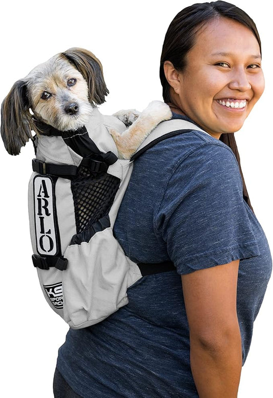 K9 Sport Sack | Dog Carrier Backpack for Small and Medium Pets | Front Facing Adjustable Dog Backpack Carrier | Fully Ventilated | Veterinarian Approved (Small, Air - Charcoal Grey)