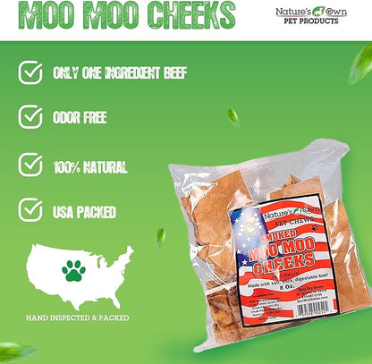 (2 Pack) Nature's Own Pet Chews Moo Cheeks Bag Treat, 8 oz