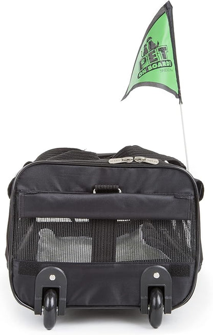 Sherpa on Wheels Indoor Pet Dog Carrier, Black Large for All Breed Sizes