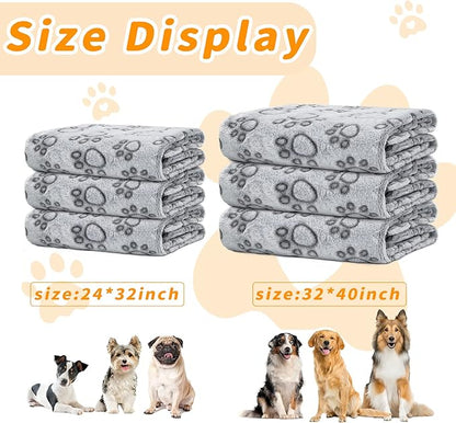 LOKOZ Small Dog Blanket for Small Medium Dogs Fleece Puppy Blanket Washable Dog Blankets for Bed Couch Protection with Cute Paw Print Pet Puppy Cat Blanket
