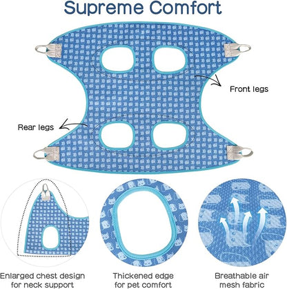 Dog Grooming Hammock, Pet Grooming Hammock Harness for Large Dogs, Dog Hanging Sling for Nail Clipping/Trimming/Cutting