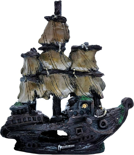M2cbridge Aquarium Decor Castle Shipwreck Ornament Underwater Landscape(Galleon)