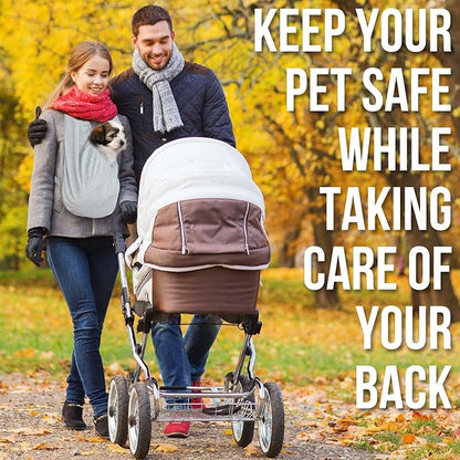 Dog Swaddle Carrier-Sling for Small Dogs-Stylish Grey Shoulder and Neck Dog Holder Carrier-Hands Free and Adjustable Dog Wrap Puppy Pouch Carrier Front-Puppy Sling Carrier for Small Dogs 0-15 lbs