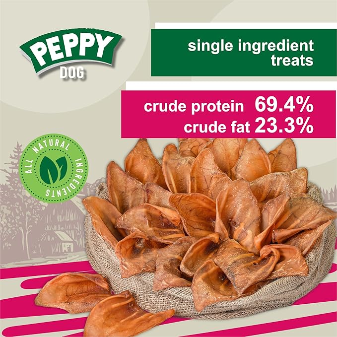 Full Pig Ears for Dogs (25 Count, 2.3 lb) | Natural Single Ingredient Dog Treats | Rawhide Alternative | Healthy Chews by Gnaws