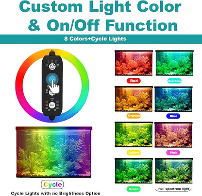 SEAOURA Submersible Aquarium Light for 20 to 35 Inch Fish Tank, 24/7 Cycle Fish Tank Light with Timer, Aquarium Plant Light with Full Spectrum+7 Single Colors, Auto On/Off, Adjustable Brightness