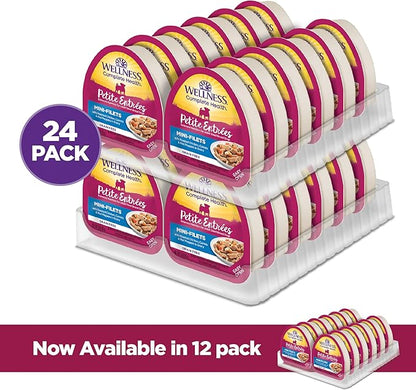 Wellness Natural Pet Food Petite Entrees Mini Fillets Grain Free Natural Wet Small Breed Dog Food, Roasted Chicken, Carrots & Red Peppers, 3-Ounce Cup (Pack of 24)