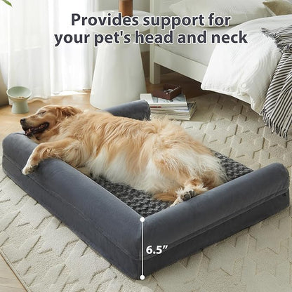BFPETHOME Dog Beds for Large Dogs, Orthopedic Dog Bed for Medium Large Dogs,Big Waterproof Couch Dog Pet Bed with Removable Washable Cover