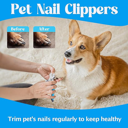 6 PCS Grooming Kit for Dogs Cats Comb Deshedding Dog Brush Pet Knot Opener Cleaning Slicker Brush Nail Clipper Toothbrush Pet Hair Removal Tool Washing Supplies for Small Medium Large Dog Cat