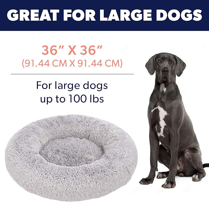 Active Pets Medium Dog Bed, Calming Orthopedic Pet Bedding for Anxiety Relief, Joint Support & Comfort, Washable Dog Furniture, Med 45lbs, Light Grey