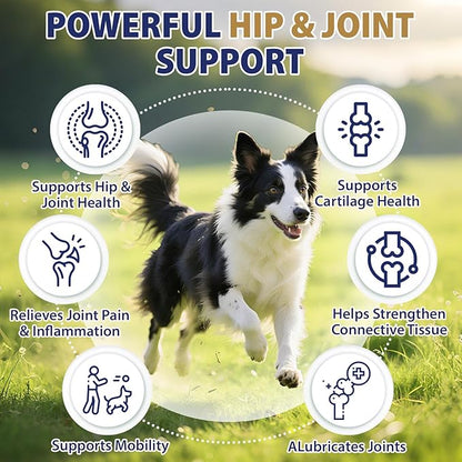 Hip and Joint Supplement for Dogs 200 Hemp Dog Calming Chews with Glucosamine, Chondroitin, Msm, Omega 3, Melatonin for Senior Dogs Anxiety, Dog Pain Relief Anti Inflammatory Small/Medium/Large Breed
