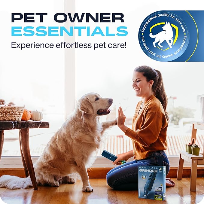 Dog Nail Grinder Quiet Dog Nail File Pet Toenail Grinder for Dogs Quiet Cat Electric Drill Trimmer for Large Dogs Small Medium Pet Electric Trimmer Drill for Dogs with Guard (Blue)