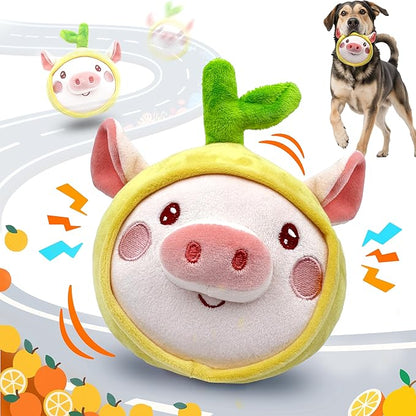 Interactive Dog Toys, Moving Dog Toy Ball, Automatic Bouncing Rolling Dogs Toys to Keep Them Busy for Small Medium Dogs Puppy with Jumping Music Talking Mode(Pig)