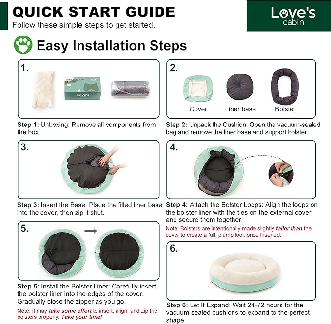 Love's cabin Round Donut Cat and Dog Cushion Bed, 30in Pet Bed for Medium or Large Dogs, Anti-Slip & Water-Resistant Bottom, Soft Durable Fabric Pet beds, Washable Calming Cat & Dog Bed Teal