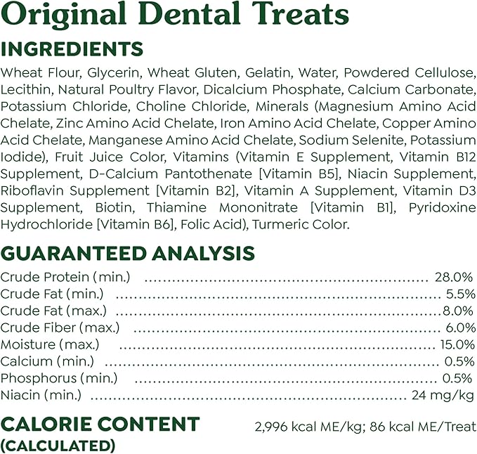Greenies Original Regular Dental Dog Treats, (4) 18 ct Packs (72 Treats Total)