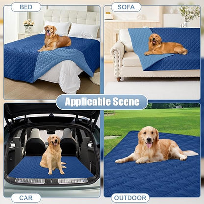 Smiry Waterproof Dog Blanket, Reversible Dog Bed Cover Pet Blanket, Soft Couch Cover for Dogs Washable, Bed Couch Sofa Furniture Protector for Puppy Cat Kids (30"x70", Navy/Blue)