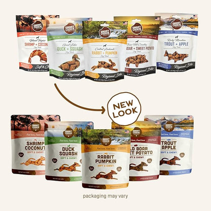 Smart Cookie All Natural Soft Dog Treats - 5 Flavor Variety Pack (5oz Each) - Healthy Dog Treats for Dogs & Puppies with Allergies, Sensitive Stomachs - Chewy, Grain Free, Made in USA