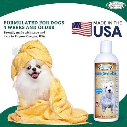 Dog Shampoo for Sensitive Skin - Lanolin-Enriched Formula - pH Balanced to Support Natural Oils - Light Citrus Scent - Suitable for All Dogs - Moisturizes and Softens Coats - 16 oz