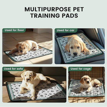 Gardner Pet Washable Dog Pee Pads,18'' x 24'' Non Slip Dog Mats with Great Urine Absorption, Reusable Puppy Pee Pads for Potty Training - 2 Pack
