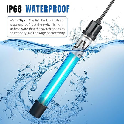 11W Aquarium UV Light for 55-150 Gallon Fish Tank Aquarium Algae Clean Light Green Machine Algae Remover (FishTankLight-11W)