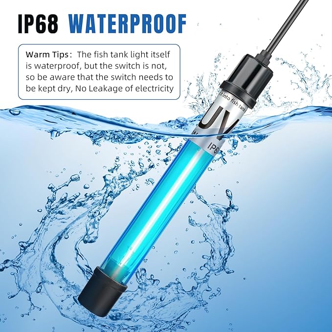 2-Pack 11W Aquarium UV Light for 55-150 Gallon Fish Tank Aquarium Algae Clean Light Green Machine Algae Remover