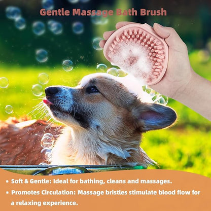 3PCS Cat & Dog Brush Set: Slicker & Deshedding Brush, Dematting Comb, and Bath Brush  Premium Grooming Tools for Shedding & Tangle-Free Fur (pink)