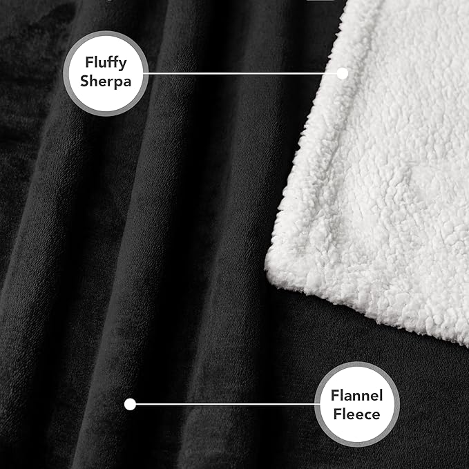 PetAmi Dog Blanket for Small Medium Dogs, Pet Bed Blanket Cat Puppy Kitten, Fleece Furniture Couch Cover Protector Sofa Car, Soft Sherpa Dog Throw Plush Reversible Washable, Mini 29x40 Black