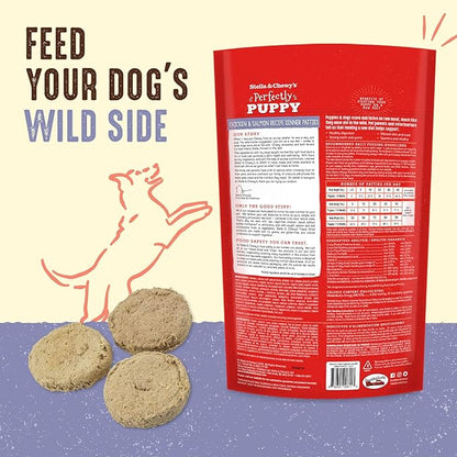 Stella & Chewy's Freeze Dried Raw Dinner Patties  Crafted for Puppies  Grain Free, Protein Rich Perfectly Puppy Chicken & Salmon Recipe  14 oz Bag