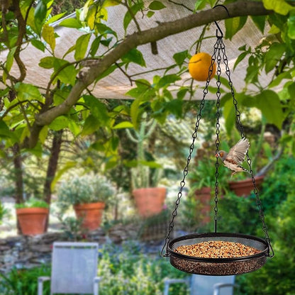 Hanging Bird Feeder & Tray&Metal Mesh Platform & Feeder Hanging for Outdoor Garden Yard Perfect for Attracting Bird