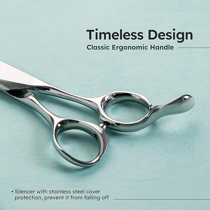 7" Dog Thinning Shears for Grooming  Blending Scissors for Face, Legs & Tail  VG10 Stainless Steel, Handcrafted, Ergonomic, 50% Thinning Rate for Smooth Finishing