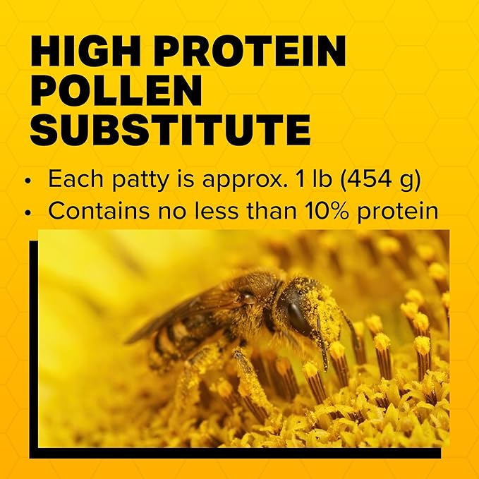 Mann Lake Bee-Pro Patties, Enhanced with Pro Health Digestive Aid, Boosts Brood Production, Protein Pollen Substitute, 40 Lbs