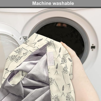 Ambesonne Boho Dog Crate Cover, Botanical Themed Delicate Pastel Pattern with Natural Field Herbs Print, Easy to Use Pet Kennel Cover for Cats & Medium Dogs, 24 Inch, Cream Charcoal