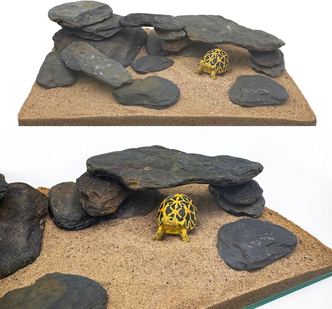 Aquarium Stone Stream Turtle Platform Natural Slate 3-11 inches Fish Rock for Aquarium Decoration Turtle Tanks and Amphibian & Reptile Terrariums(40lb)