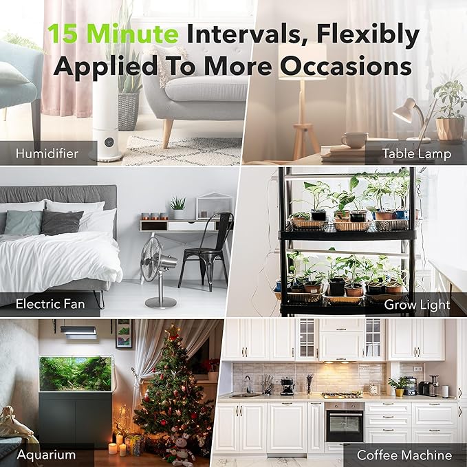 BN-LINK 24 Hour Plug-in Mechanical Timer Grounded for Aquarium, Grow Light, Hydroponics, Indoor Lighting, Home Appliances, ETL Listed 125VAC, 60 Hz, 1875W, 15A, 1/2HP (2 Pack)