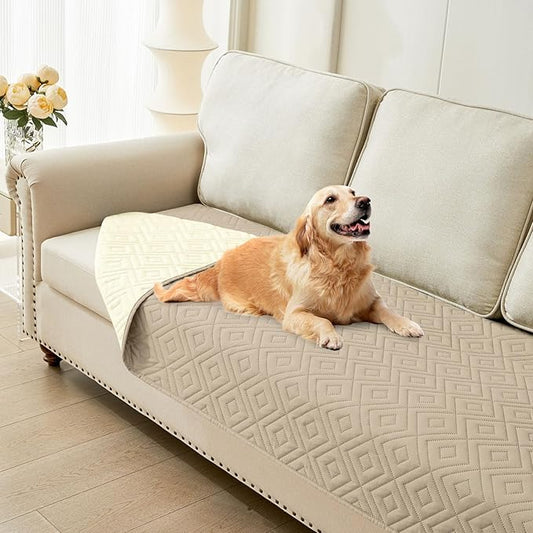 hyha Waterproof Dog Blanket, Soft Pet Bed Blankets, Waterproof Sofa Couch Cover for Dogs Washable, Reversible Pet Couch Covers for Sofa Furniture (30x70 Inch, Taupe/Beige)