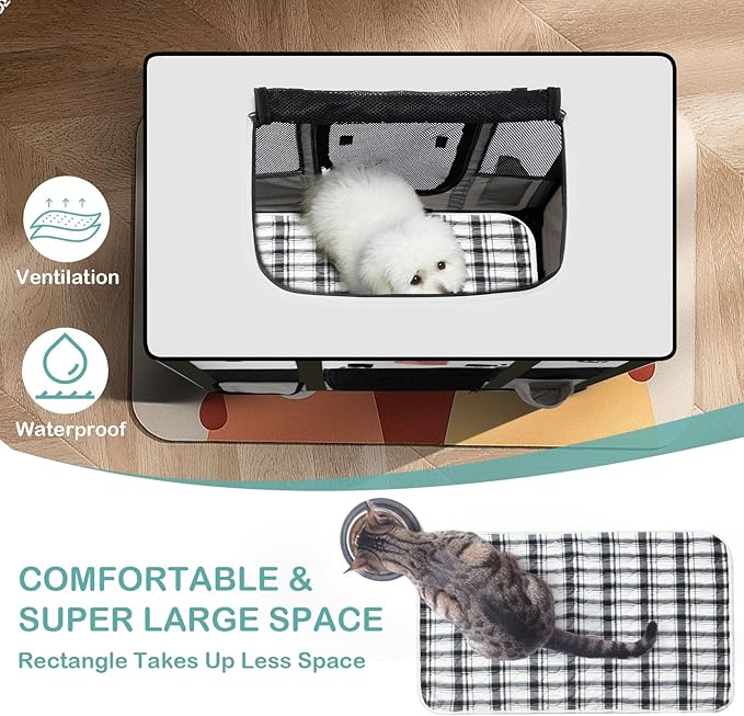 Portable Dog Playpen,Cat Playpen Pet Delivery Room,Portable Kennel Tent Game Pens Suitable for All Medium/Small Pets Metal Dog Crate,with Dog Pee Pad Carring Bag for Indoor/Outdoor Travel