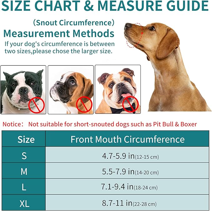 Dog Muzzle for Small Medium Large Dogs, Dog Muzzles for Biting Barking and Chewing Puppy Muzzle Nylon Soft Mesh Breathable Adjustable Loop Muzzle Anti-Dropping (M, Black)