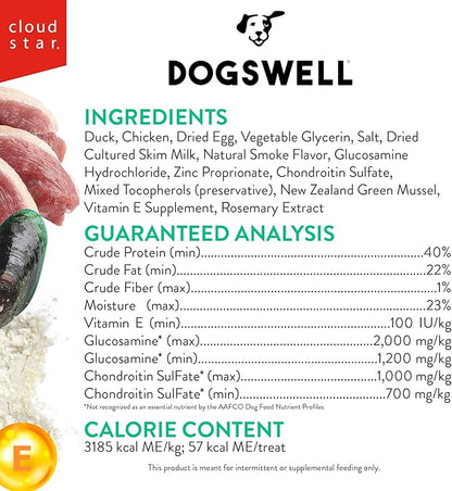 Dogswell Hip and Joint Grain-Free Duck Grillers for Dogs, 10 oz. Bag