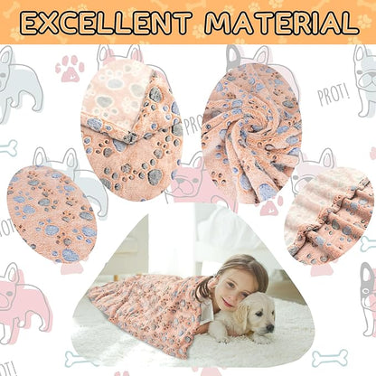 Dog Blankets for Dogs, 3 Pack Large Blanket Medium Dog Cat Soft Fuzzy Blankets Washable,Comfort Flannel,Fuzzy Soft Blankets for Dogs,Pet Blanket,Reversible Cow Print,41 x 31 inchï¼_lue