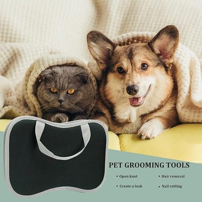 Pet Nail Clippers Trimmer and Grooming Kit, 8 Pieces Pet Grooming Kit - Dematting Comb,Slicker Brush,dog nail trimmer,collapsible bowl and dog toothbrush for Removing Knots and Hair for Dog,Cat