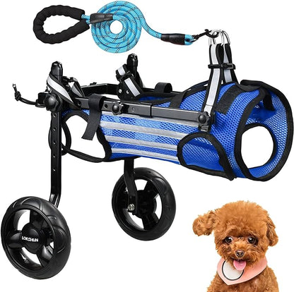 2024 Upgraded Dog Wheelchair for Back Legs Small Wheelchair for Dogs with Disabled Hind Legs Walking Adjustable Dog Carts with Heavy Duty Wheels