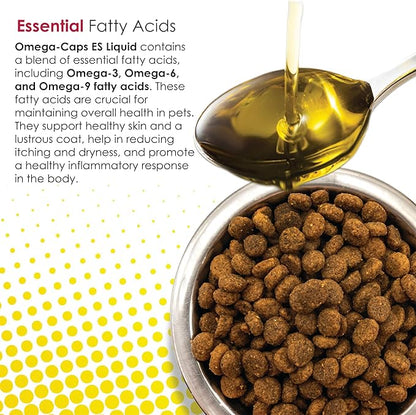Liquid for Dogs and Cats High Potency Omega-3 and Omega-6 Fatty Acids Concentrated EPA and DHA Fish Oil Supplement Vet Formulated Made in USA Skin Coat Joint and Heart Health 8 fl oz 48 Servings