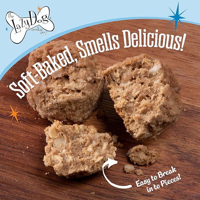 The Lazy Dog Cookie Co. - Home for The Holidays Soft Baked Dog Treats - Wheat, Corn & Soy Free - Limited Edition - Mouth Watering Maple Glazed Ham Flavored - 5 oz (HM)