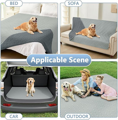 hyha Waterproof Dog Blanket, Soft Dog Bed Cover Pet Blankets, Waterproof Sofa Couch Cover for Dogs Washable, Reversible Pet Couch Covers for Sofa Furniture (30x70 Inch, Grey/Dark Grey)