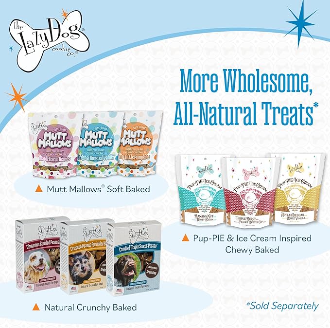 The Lazy Dog Cookie Co., Vanilla Shortbread Soft Baked Dog Treats - Roasted Vanilla Flavor - Wheat, Corn & Soy Free - Limited Edition - 5 oz (SB)